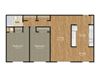 2 Bedroom 1 Bathroom Layout